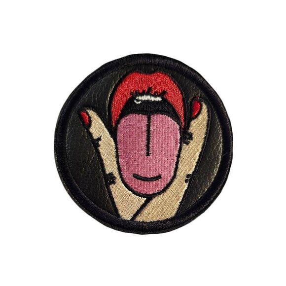 GOING DOWN Mature Adult Jacket Patch Applique Iron-On Glue-On Sew-On CUNNILINGUS - Picture 2 of 2